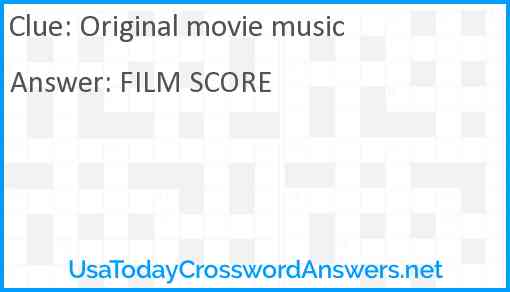 Original movie music Answer