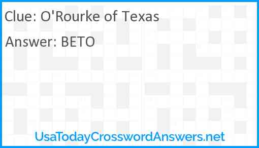 O'Rourke of Texas Answer
