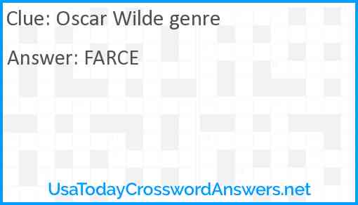 Oscar Wilde genre Answer