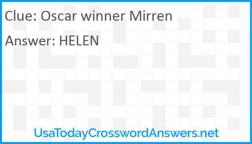 Oscar winner Mirren Answer