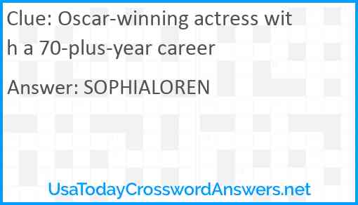 Oscar-winning actress with a 70-plus-year career Answer