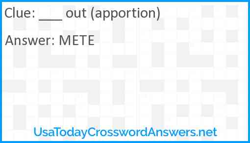 ___ out (apportion) Answer
