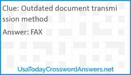 Outdated document transmission method Answer