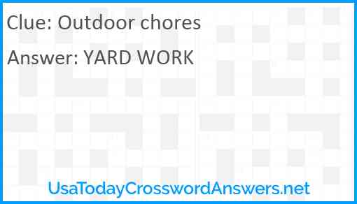 Outdoor chores Answer