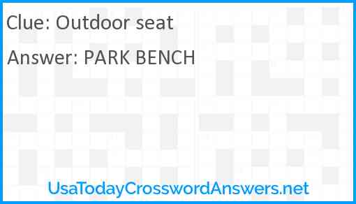 Outdoor seat Answer