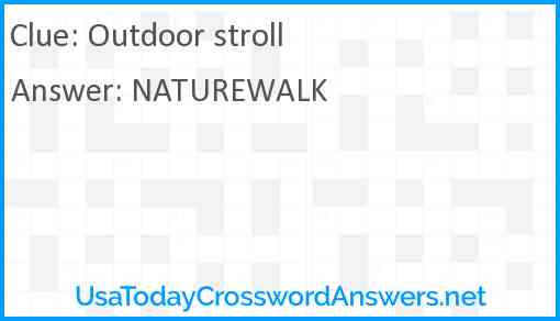 Outdoor stroll Answer
