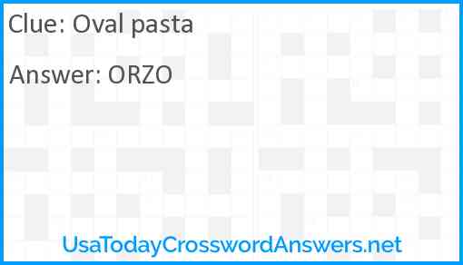 Oval pasta Answer