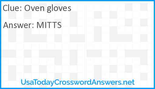 Oven gloves Answer