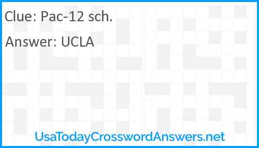 Pac-12 sch. Answer