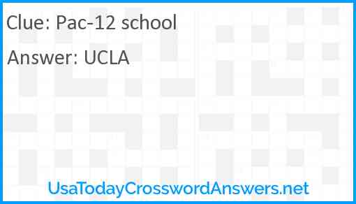 Pac-12 school Answer