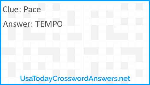 pace crossword clue UsaTodayCrosswordAnswers net