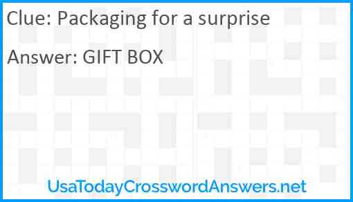 Packaging for a surprise Answer