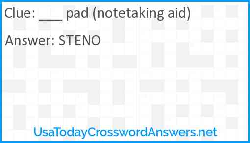 ___ pad (notetaking aid) Answer