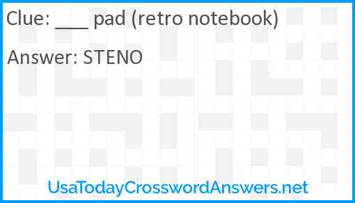 ___ pad (retro notebook) Answer