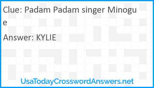 Padam Padam singer Minogue Answer
