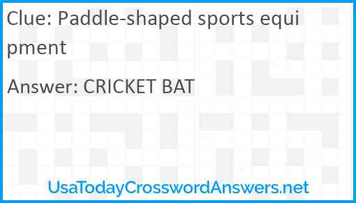 Paddle-shaped sports equipment Answer