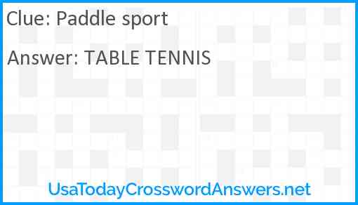 Paddle sport Answer