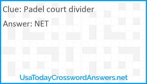 Padel court divider Answer