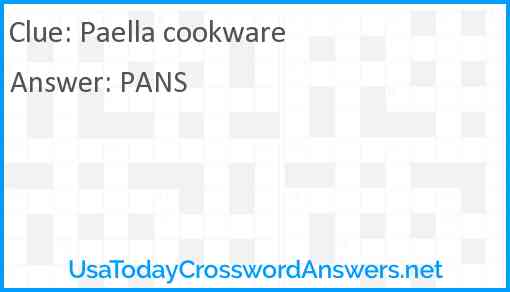 Paella cookware Answer