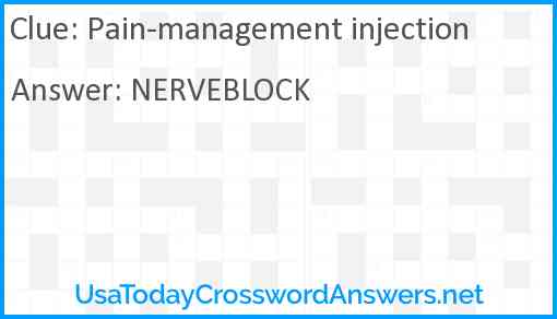 Pain-management injection Answer