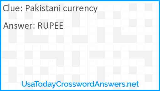 Pakistani currency Answer