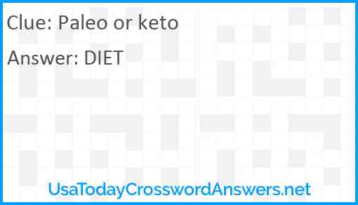 Paleo or keto Answer