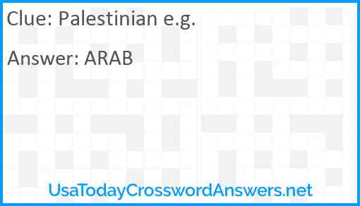 Palestinian e.g. Answer