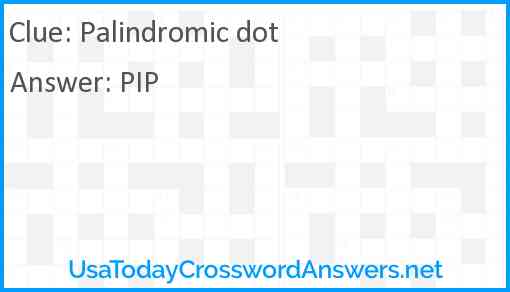 Palindromic dot Answer