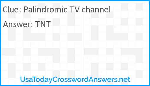 Palindromic TV channel Answer