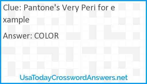 Pantone's Very Peri for example Answer