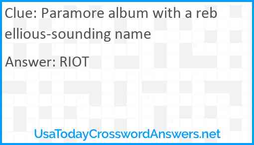 Paramore album with a rebellious-sounding name Answer