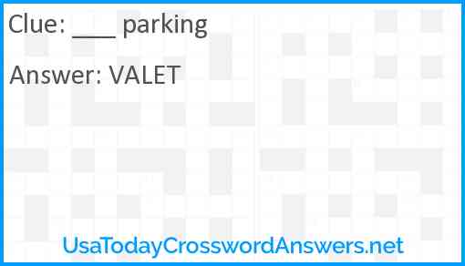 ___ parking Answer