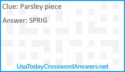 Parsley piece Answer