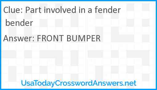 Part involved in a fender bender Answer