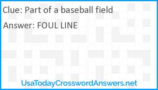 Part of a baseball field Answer