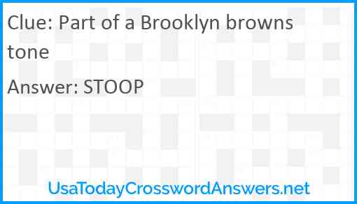 Part of a Brooklyn brownstone Answer