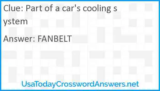 Part of a car's cooling system Answer