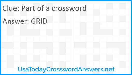 Part of a crossword Answer