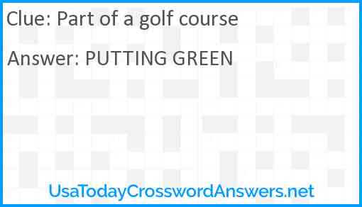 Part of a golf course Answer