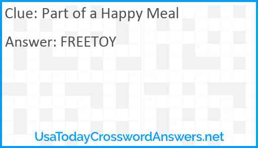 Part of a Happy Meal Answer