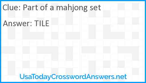 Part of a mahjong set Answer