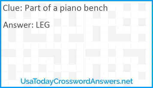Part of a piano bench Answer