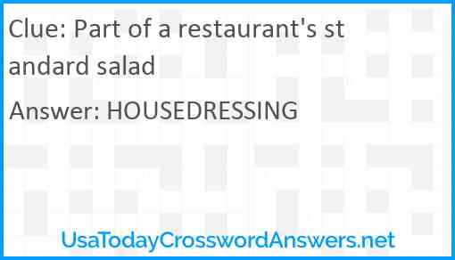 Part of a restaurant's standard salad Answer