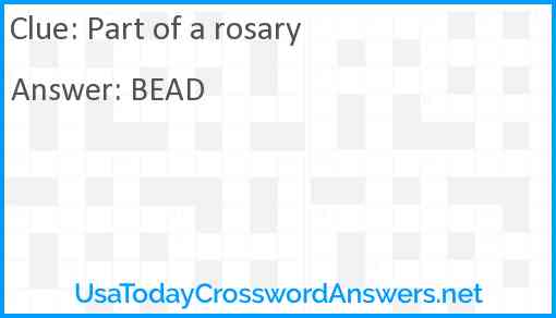 Part of a rosary Answer