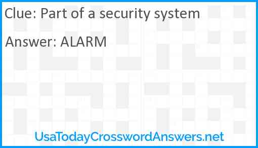 Part of a security system Answer