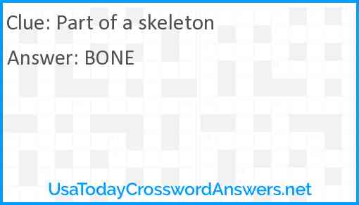 Part of a skeleton Answer