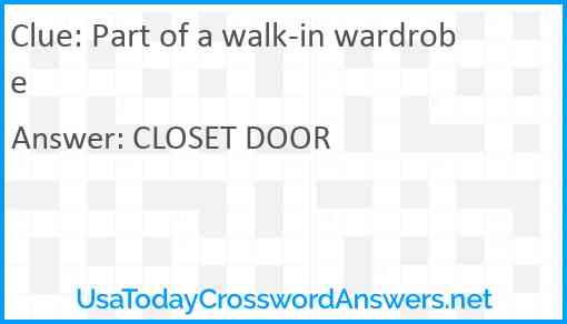 Part of a walk-in wardrobe Answer