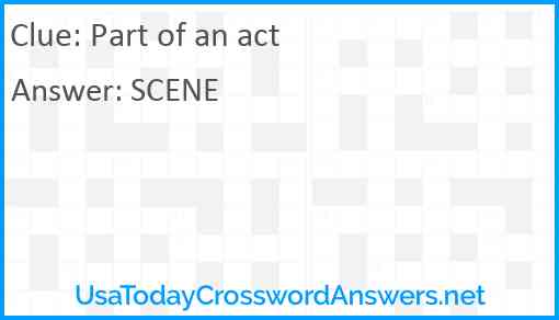 Part of an act Answer