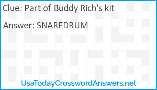 Part of Buddy Rich's kit Answer