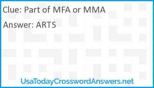 Part of MFA or MMA Answer